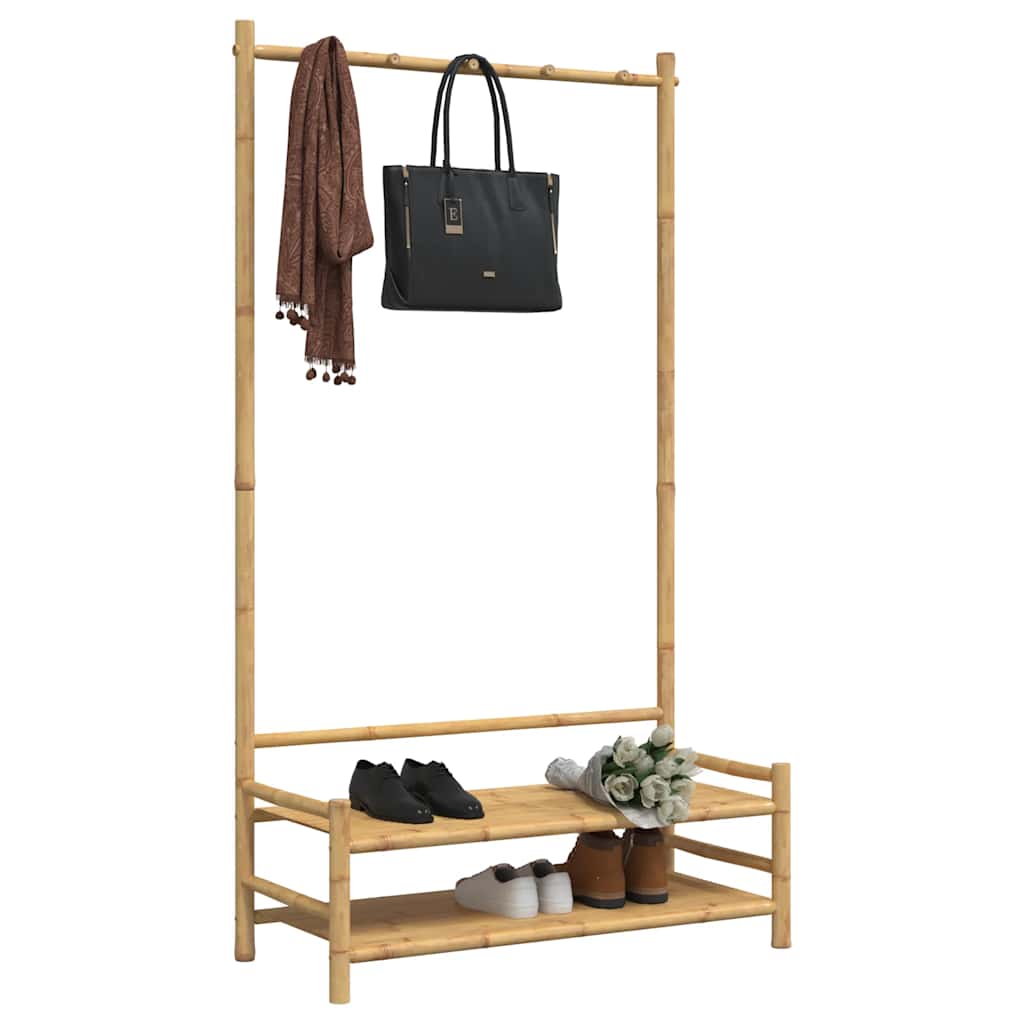 Clothes Rack with Shelves 103 X 40 X 183 Cm Bamboo