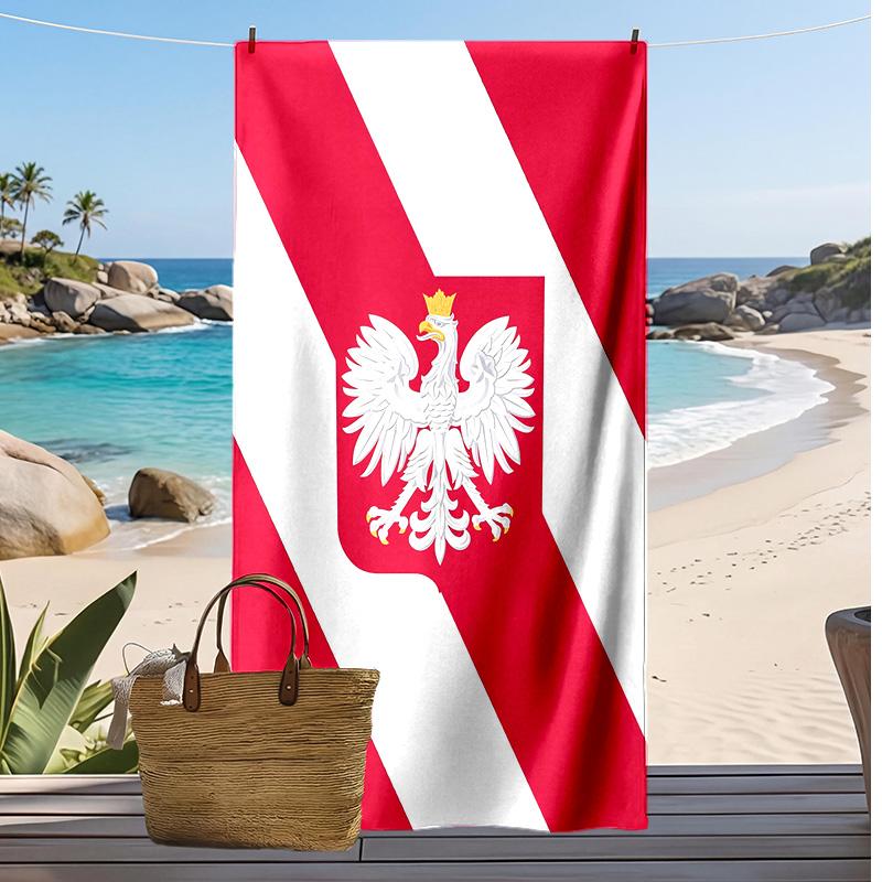 Poland Printed Beach Towel Quick Dry Soft TowelPortable Large Rectangular Beach Blanket for Travel Swimming Pool