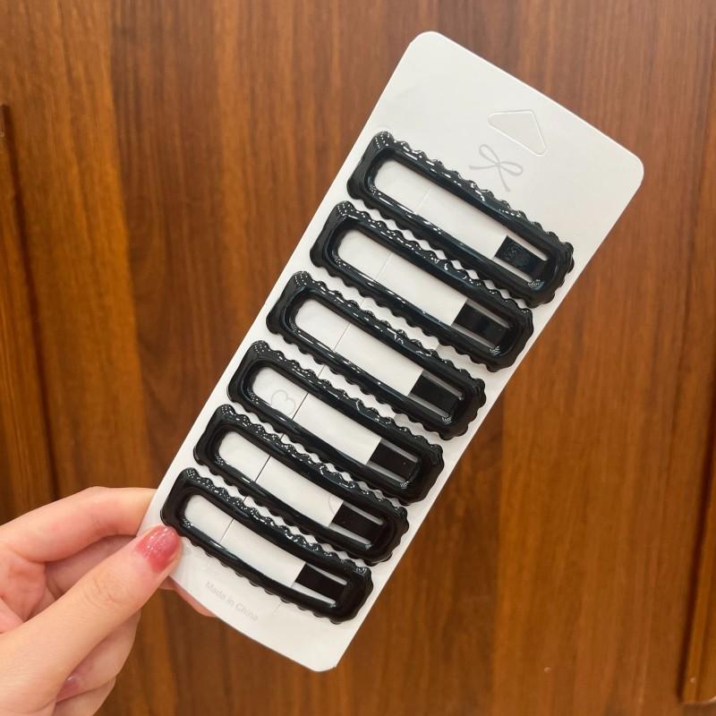 6Pcs Candy Color Wavy Hair Clip Women High-end Bangs Clip New Frosted BB Clip Simple Fresh Hairpin Girl Hair Accessories