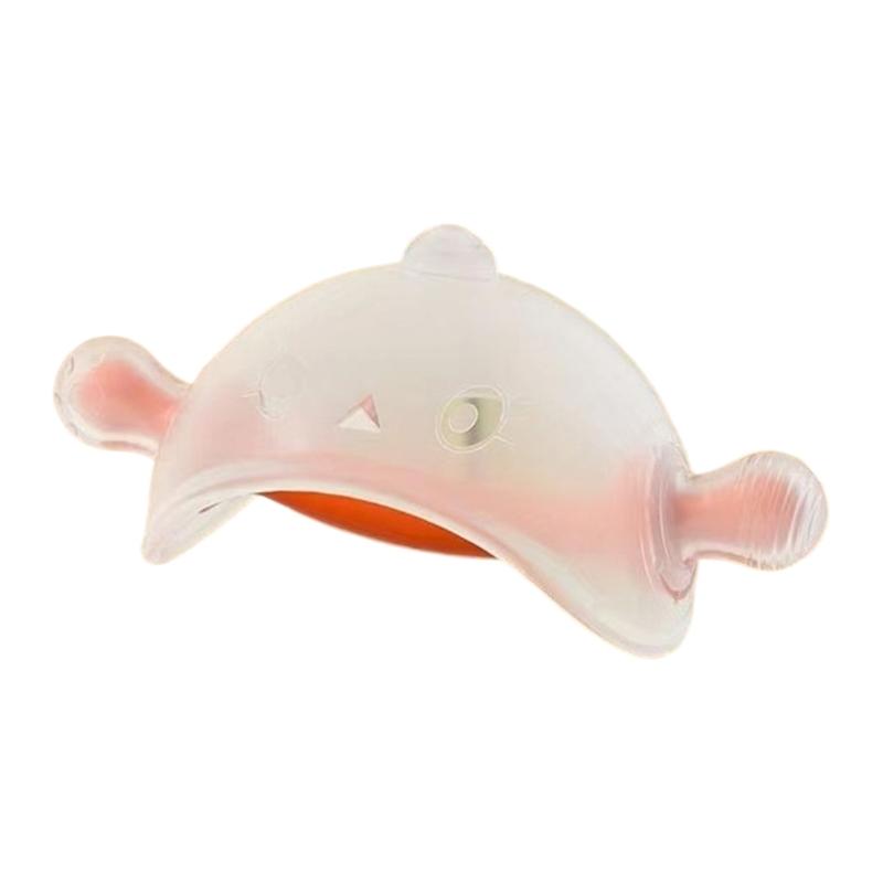 

Infant Teething Relief Toy Food Grade Silicone Soother Chewable for Baby 3 Months and Up Mushroom Shape Teether оранжевый
