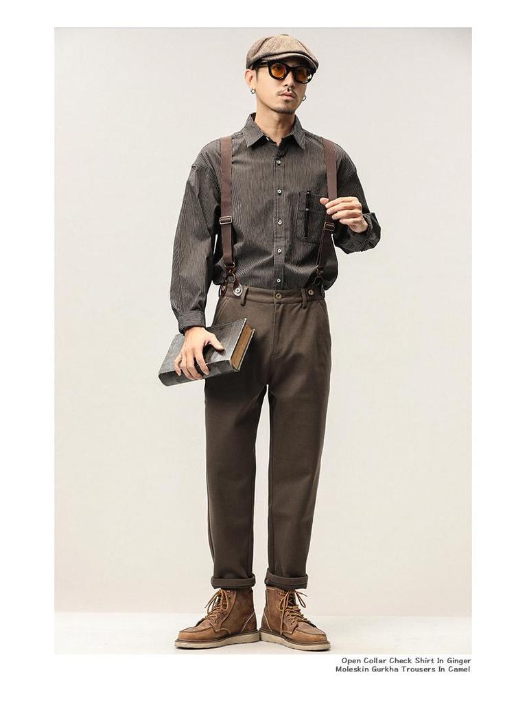 Pánské retro britské punkové vlněné volné ležérní kalhoty - Trendy kombinézy pro čtyři roční období