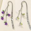 Bell Orchid Shape Metal Bookmark Dangling Charms Gift Bookmark Souvenir Gift  Notebook