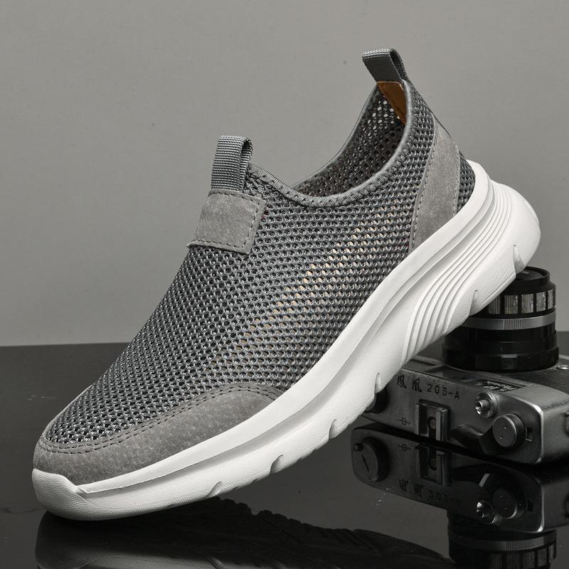 Men's Breathable Mesh Slip-on Loafers: Non-slip, Soft Sole, Casual Shoes for Dad