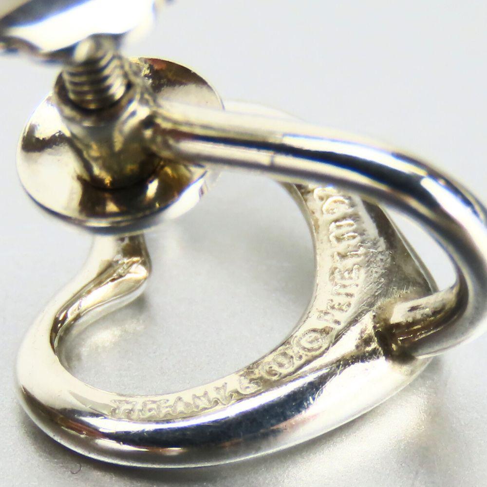 Used TIFFANY&Co. Earring Open Heart Silver925 2.2g Silver Cute