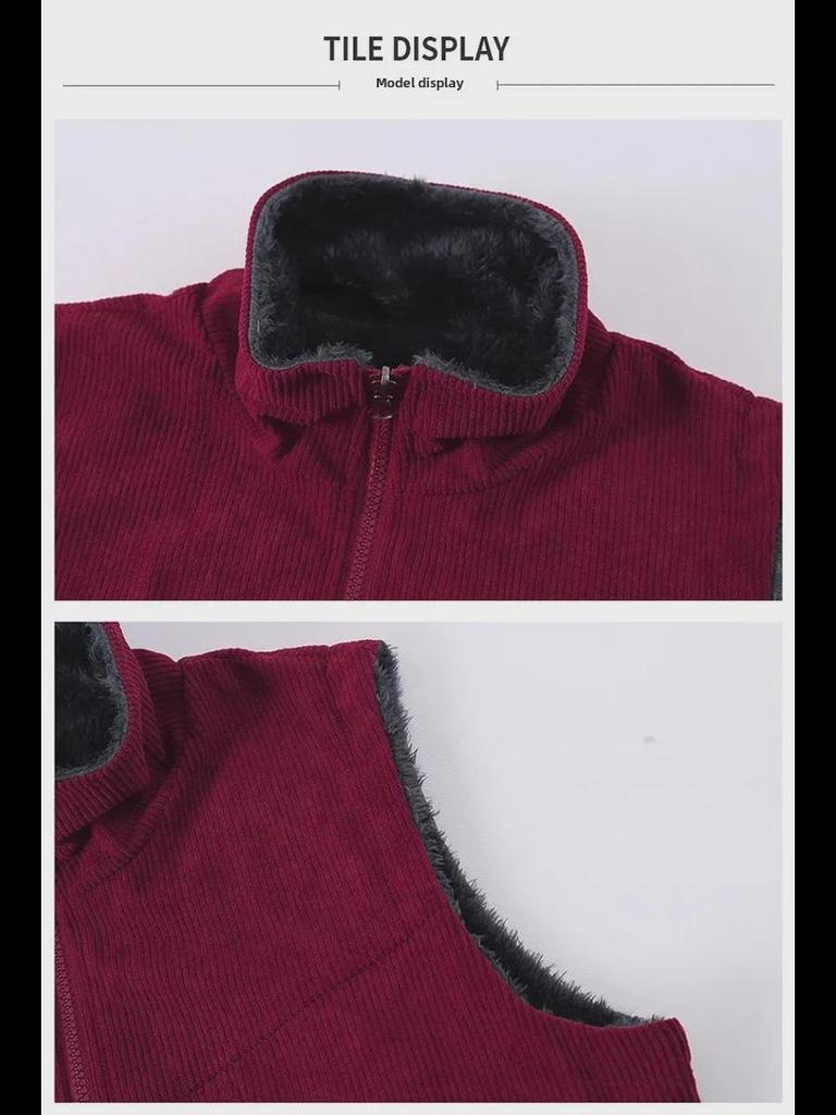 Vestă cu guler din catifea de modă pentru femei de vârstă mijlocie: Cardigan slăbit, stilat, cu fermoar, cu fermoar, pentru primăvară și toamnă