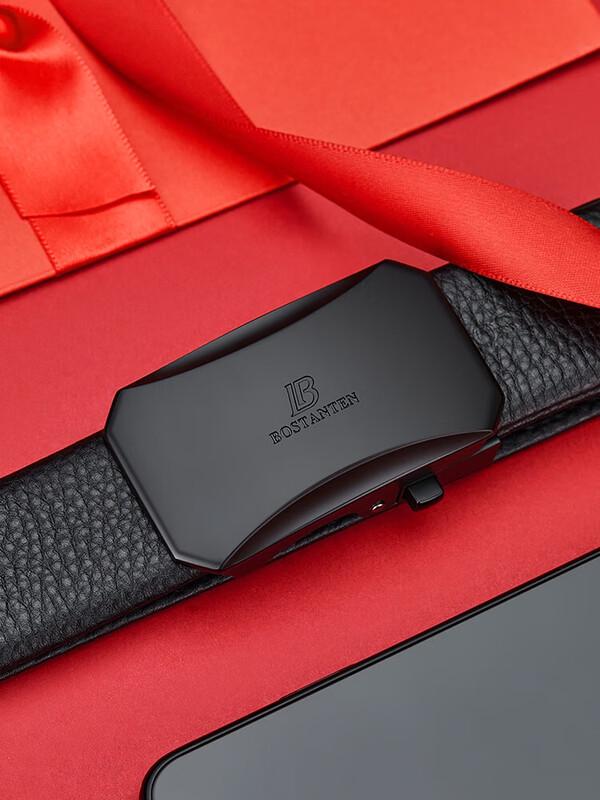 Мужской кожаный ремень BOSIDANDUN с автоматической пряжкой, натуральная кожа, B4184011