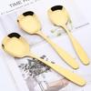 1Pcs 304 Stainless Steel Rice Serving Spoon Gold Square Spoon Ladle Dessert Ice Cream Table Spoon for Party Restaurant Kitchen Dinnerware