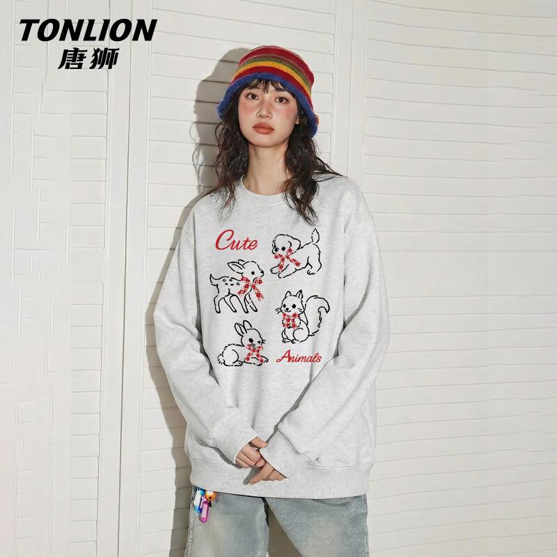 TonLion Women's Round Neck Long Sleeve Sweatshirt