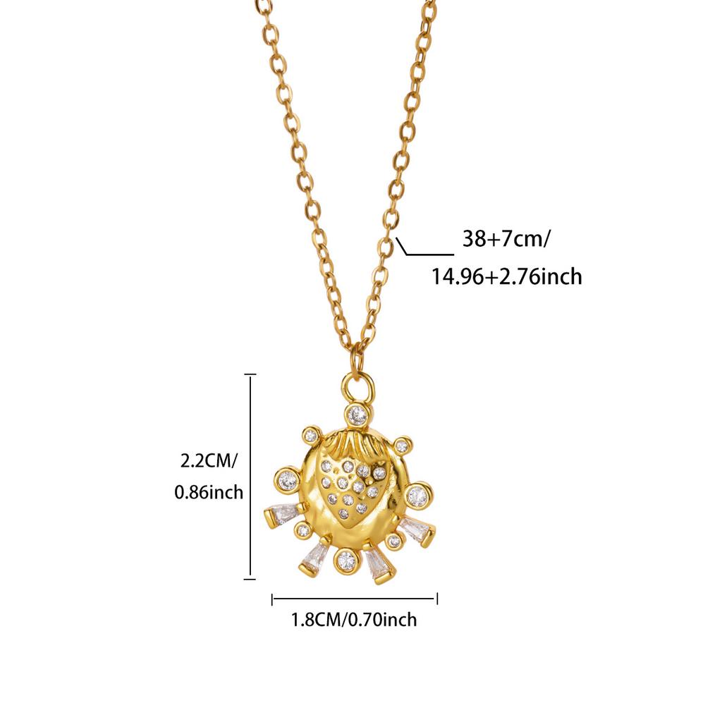 Exaggerated Arabic Sun Star Stainless Steel Necklaces Women 18K Gold-plated Necklace Wedding Jewelry Accessories Birthday Gifts