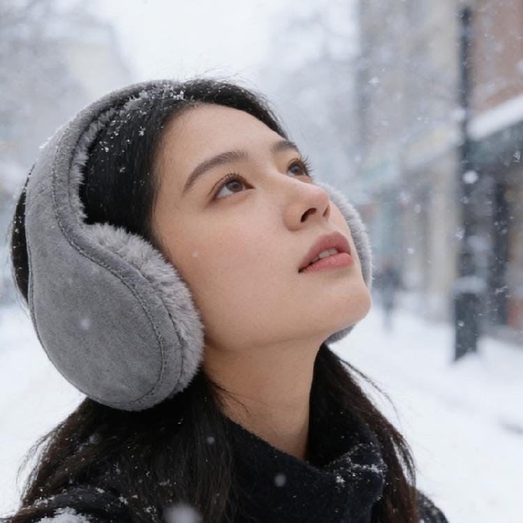 Winter Earmuffs with Thicken Plush Lining Foldable Ear Warmers for Women Men Unisex Outdoor Winter Sport Daily Activity