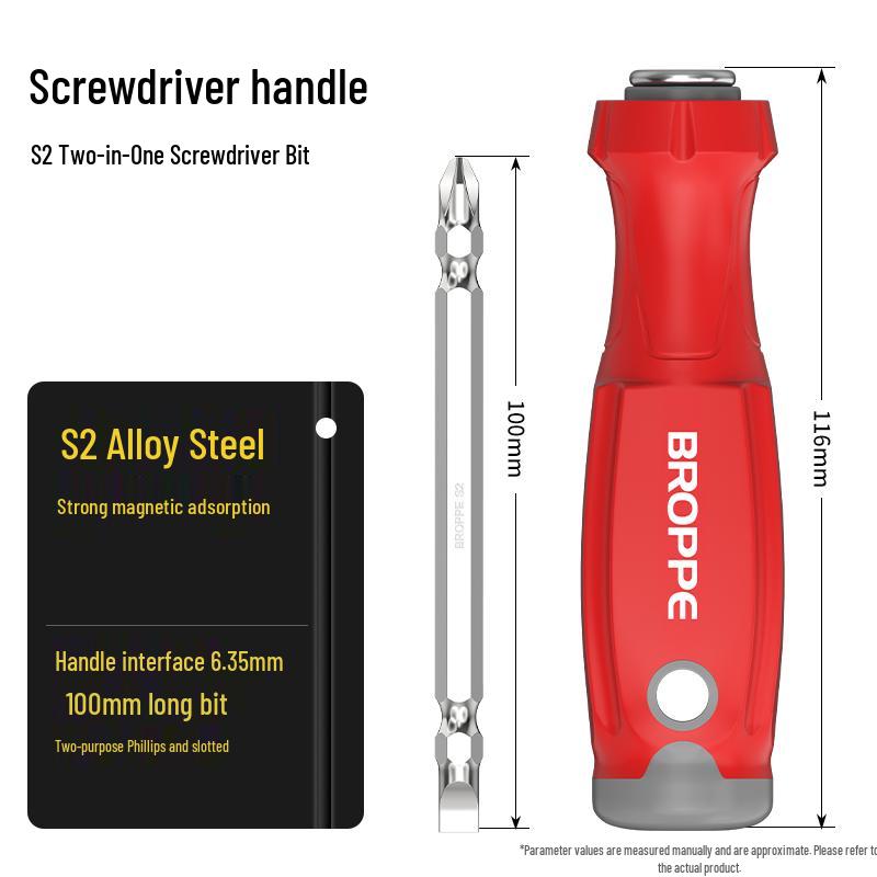 Phillips & Flat Head Screwdriver Set with S2 Magnetic Bit, Handle, and Extension Rod