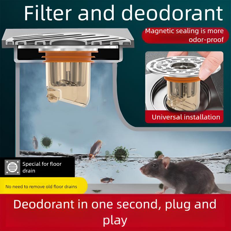 Stainless Steel Universal Floor Drain Core Odor Proof Anti Clog Filter For Bathroom Shower Kitchen Use