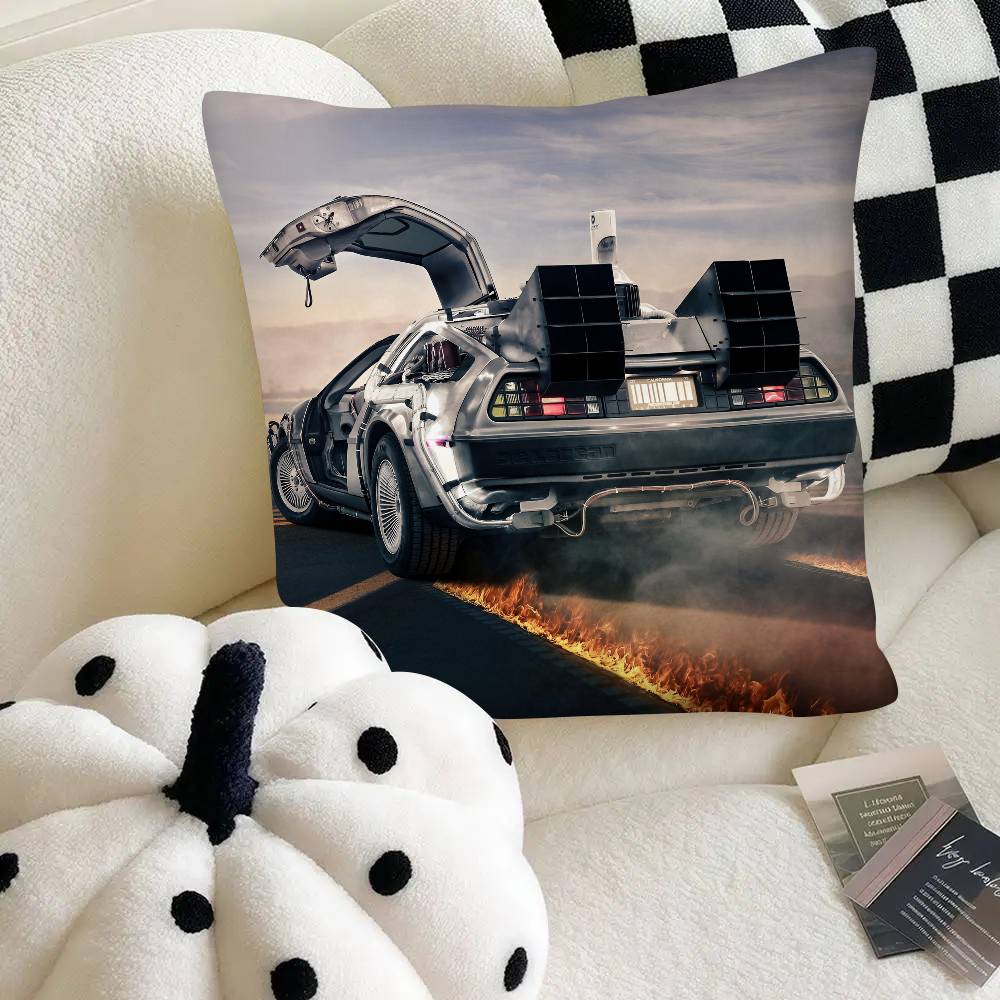 Cartoon Classic Movie B-Back To The F-Future Pillow Case Fashion Square Pillowcase Bedroom Sofa Room Ins Decoration Leisure