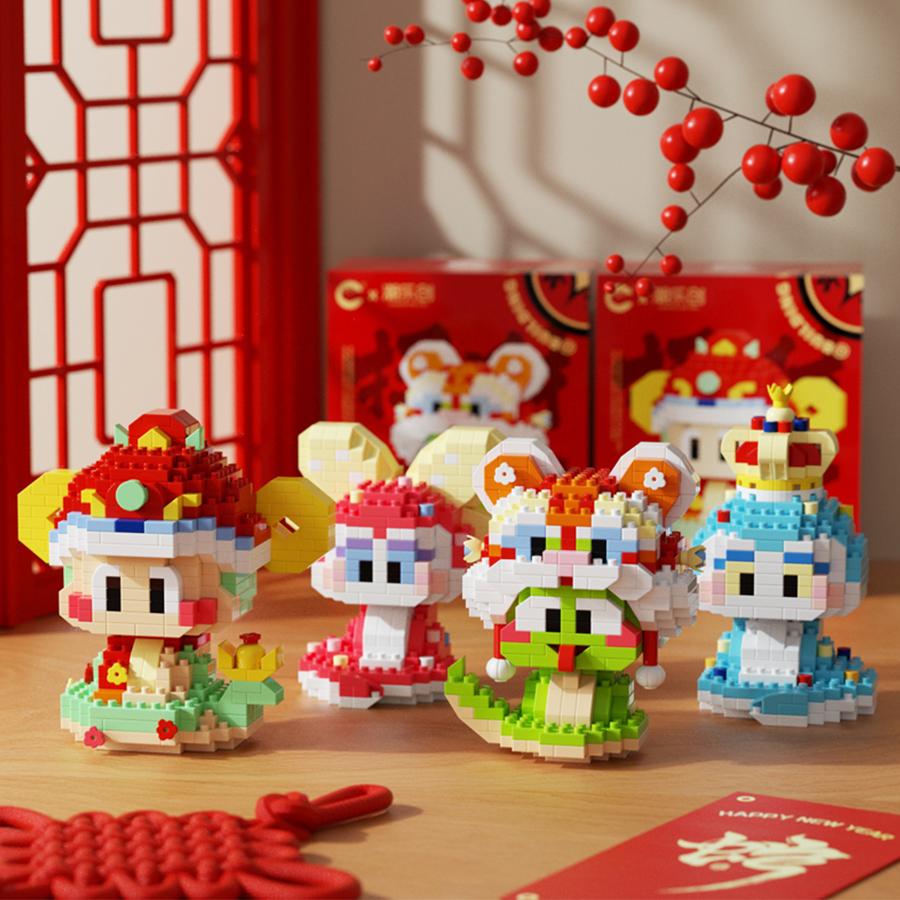 New Year Of Snake Kids Toys Mini Cute Snake Micro Building Blocks Educational Toys Animals Model Lucky Decorations 2025 Gifts