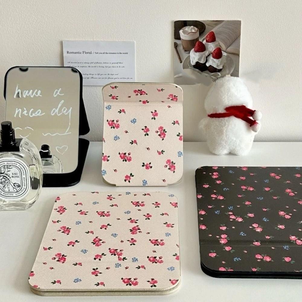 PU Deri Katlanır Makyaj Aynası Kompakt Kozmetik Ayna Cep Makyaj Aynası Makyaj Masası Aynası Yatak Odası