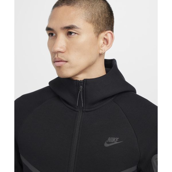 Nike Sportswear Tech Fleece Windrunner Hooded Solid Color Comfortable Fashion Jacket Men Jacket Black HV0950-010
