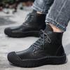 Thick-Soled Ankle Boots High-Top Lace Up Booties Outdoor Men Shoes Designer Trendy Luxury Handmade Store Men Casual Shoes Size48