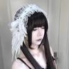 Gothic Harajuku Steampunk Y2K Wing Headwear Bow Headband Lolita Gothic Dark Angel Headwear and Hair Accessories