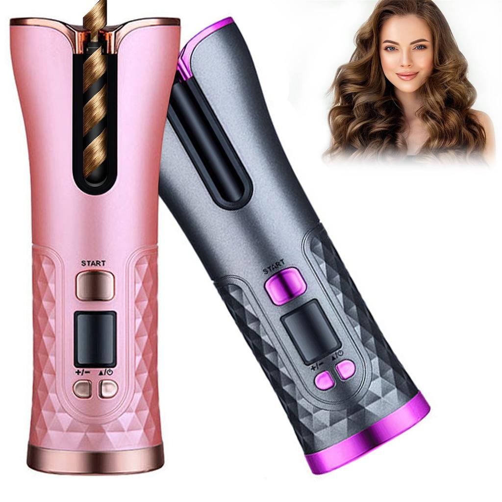 Cordless Auto Hair Curler Portable  Hair Curler USB Rechargeable Wireless Hair Curler