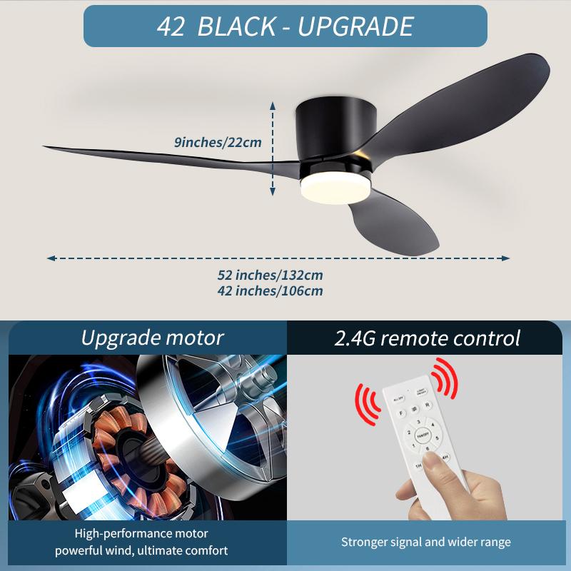 LED Light DC Motor Modern Ceiling Fan Kitchen Living Room Dining Room Household High Air Volume Remote Control Pendant Light
