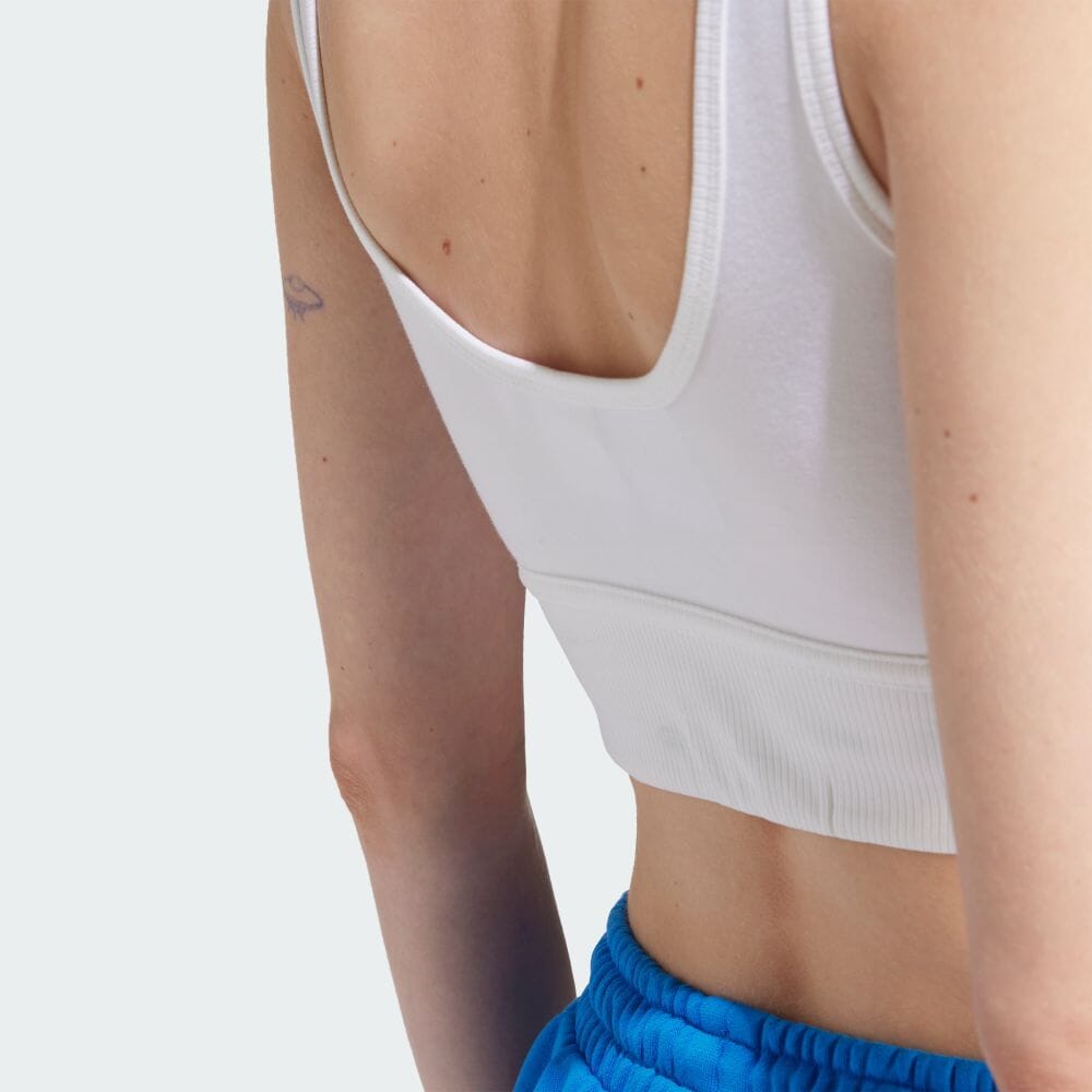 Adidas Originals Fashion Breathable Letter Logo Fitted Bra Women underwear White IN4116