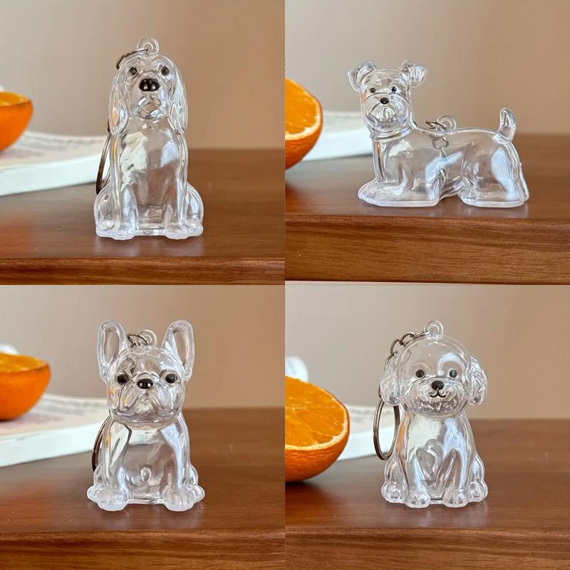 1PC Transparent Design DIY Widgets Pet Display Keychains Gifts For Dog Lovers Pet Hair Storage Cute Bag Pendants Funny 8 Styles