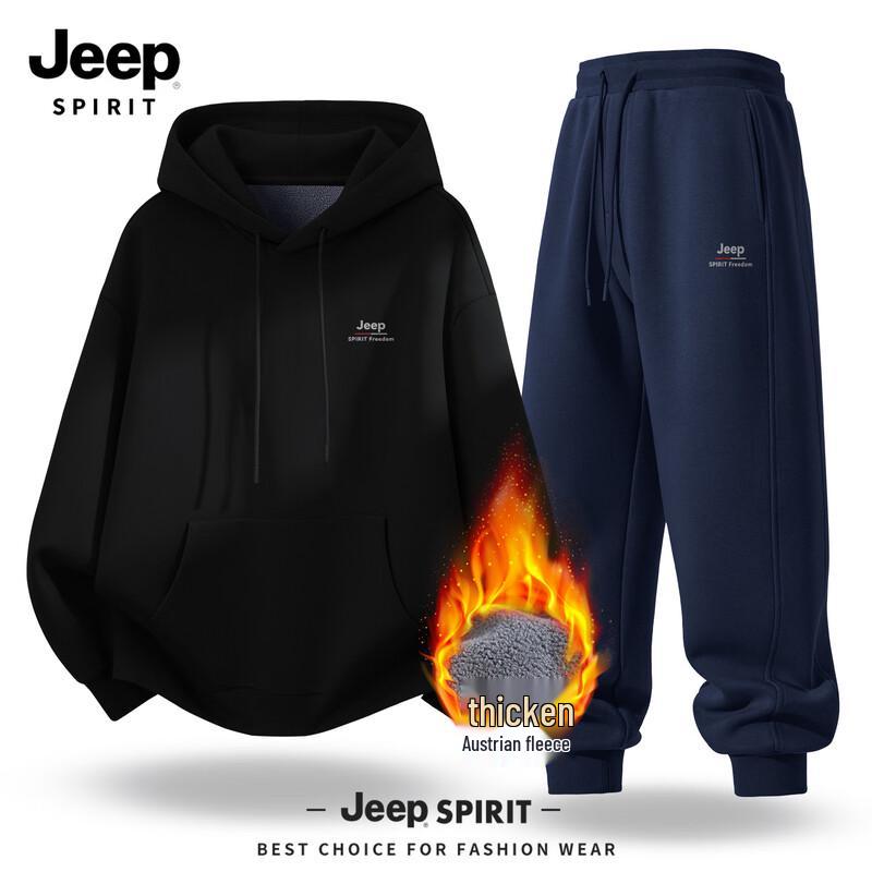 Мужской комплект: толстовка с капюшоном на флисовой подкладке и штаны JEEP SPIRIT XL
