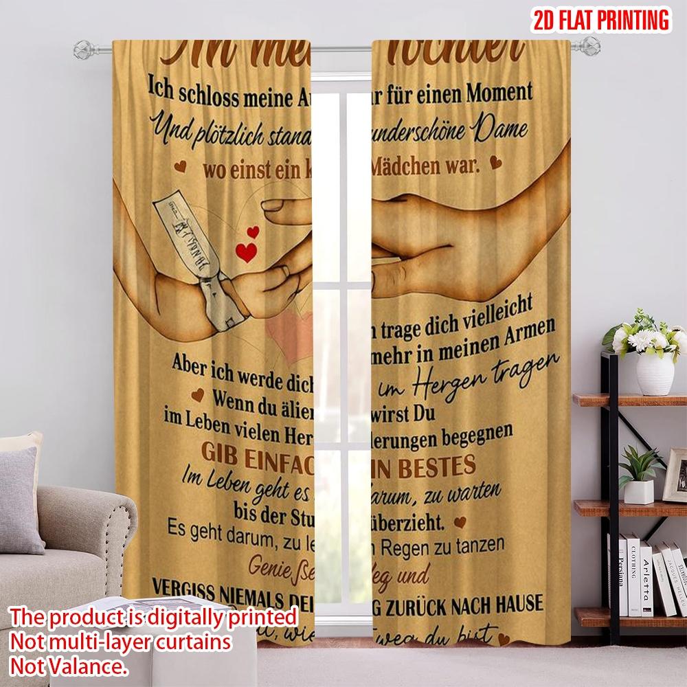 

2pcs,2D plane printing Pattern Curtains To My Daughter Versatile Fabric (without rod) Versatile All Ldeal for Study, Living 52.50 × 116.00 cm 2 pcs