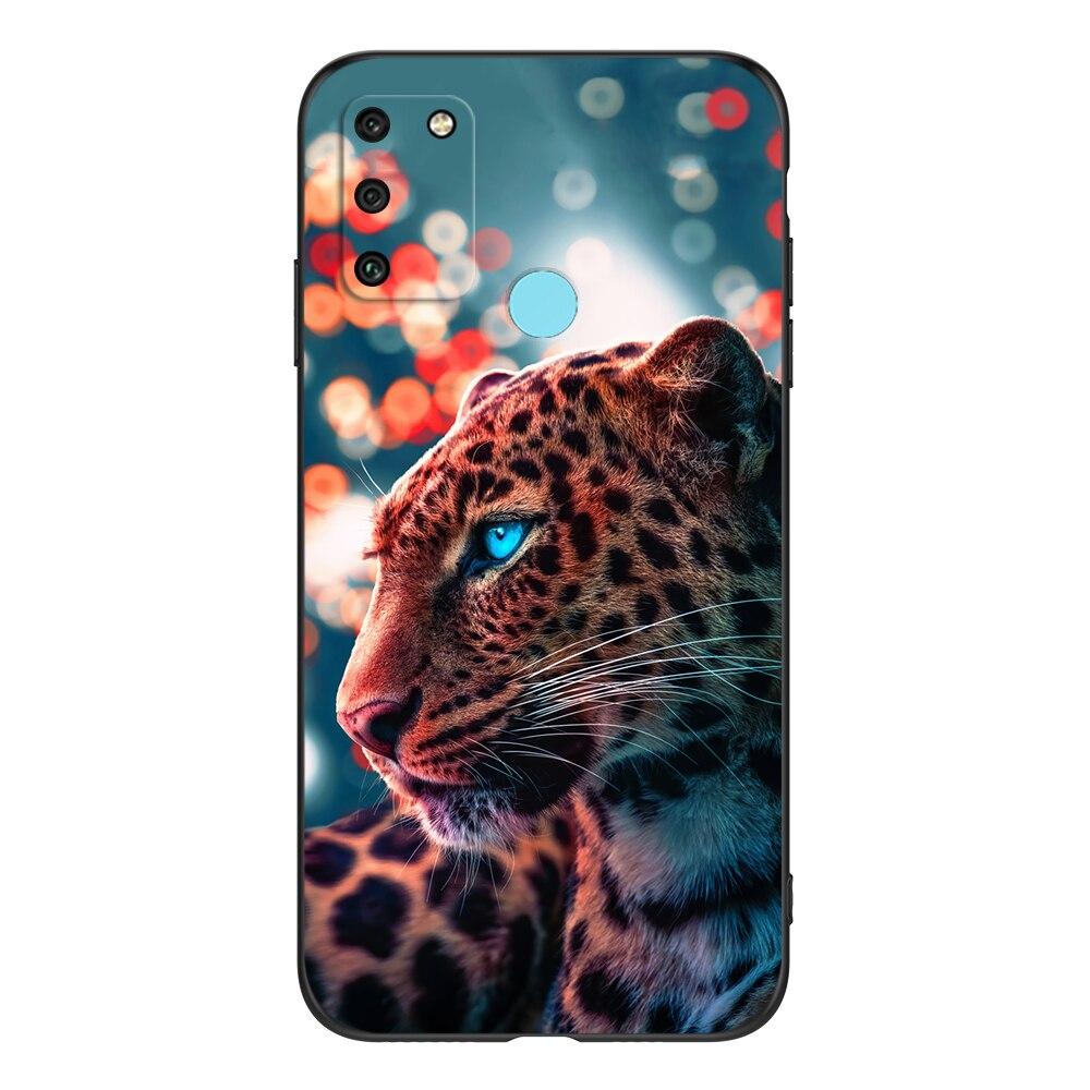 For HONOR 9A Case 6.3" Soft Silicon Phone Cover On Huawei Honor 9A 9 A MOA-LX9N Funda Black Tpu Case Lion Wolf Tiger Dragon