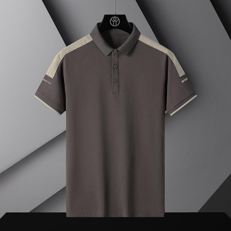 Erkek Yaz Polo Gömlek T-Shirt Iş Rahat Nefes Tee Düz Renk Gevşek Rahat Yaka Kısa Kollu Gömlek