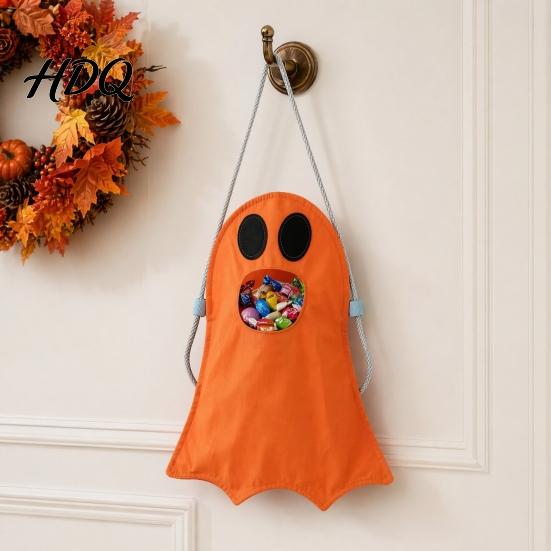 Community Trick Or Treat Bags Halloween or Candy Bag for Kids Cute Ghost School with Handle Oxford Cloth Snack Holder Party Favors Reusable