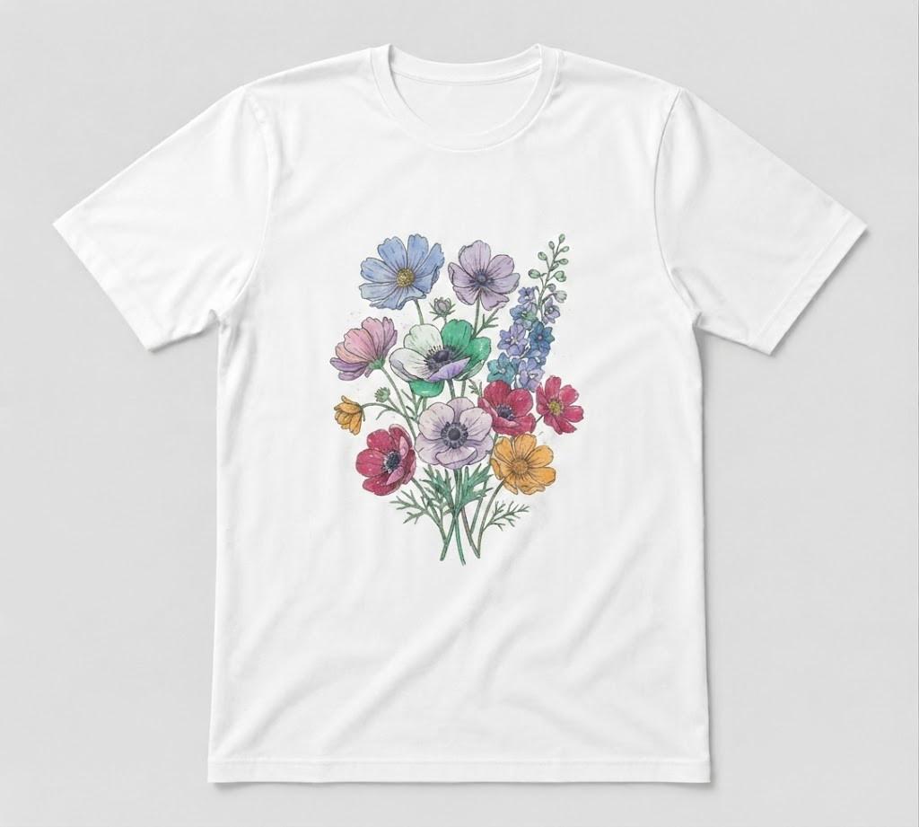 Floral Spring Flower Summer Funny Graphiic Tee White unisex T-Shirt