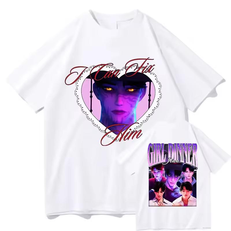 KPop Demon Hunters 3D Saja Boys Print Adule Oversized Short Sleeve Top