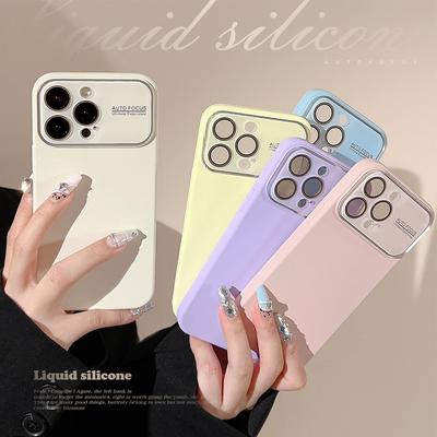 Advanced Solid Color Lens Film 15ProMax Apple Phone Case 12 Liquid Silicone Iphone13 Suitable for 14