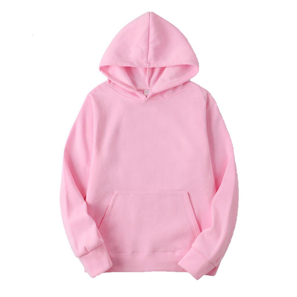 Mens Casual Hooded Sweatshirt Long Sleeve Pullover with Drawstring Hood Kangaroo Pocket Solid Color Streetwear