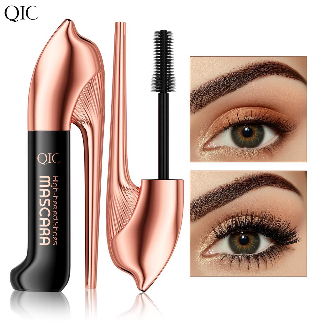 QIC New Mascara Makeup High Heels Mascara Waterproof Non-smudging 4D Plump Curl