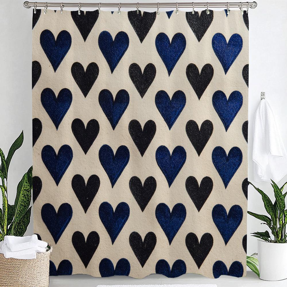 

Modern Pink Romantic Striped Polka Dot Pattern Shower Curtain, Bathroom Curtain,Stylish Design Printed Home Decorative Curtain W60H190(CM)-1 Pcs