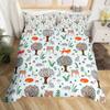 Lovely Hedgehog Duvet Cover Teens Full Runing Animals Bedding Set Modern Field Path Soft Cute Hedgehog Printed 3pcs Bedding Set