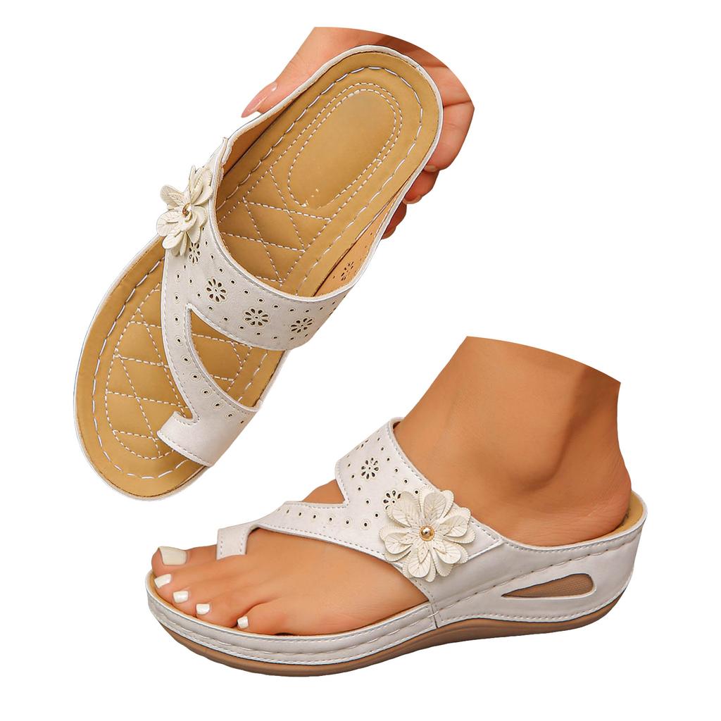 Women'S Platform Wedge Flip Flops Stylish And Casual Slip Floral Dressy Wedge Sandals For Women Earth Runners Women Sandals