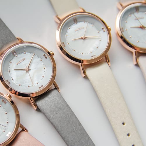 Fieldwork Women's Analog Watch with Leather Strap, Gray, YM108-4