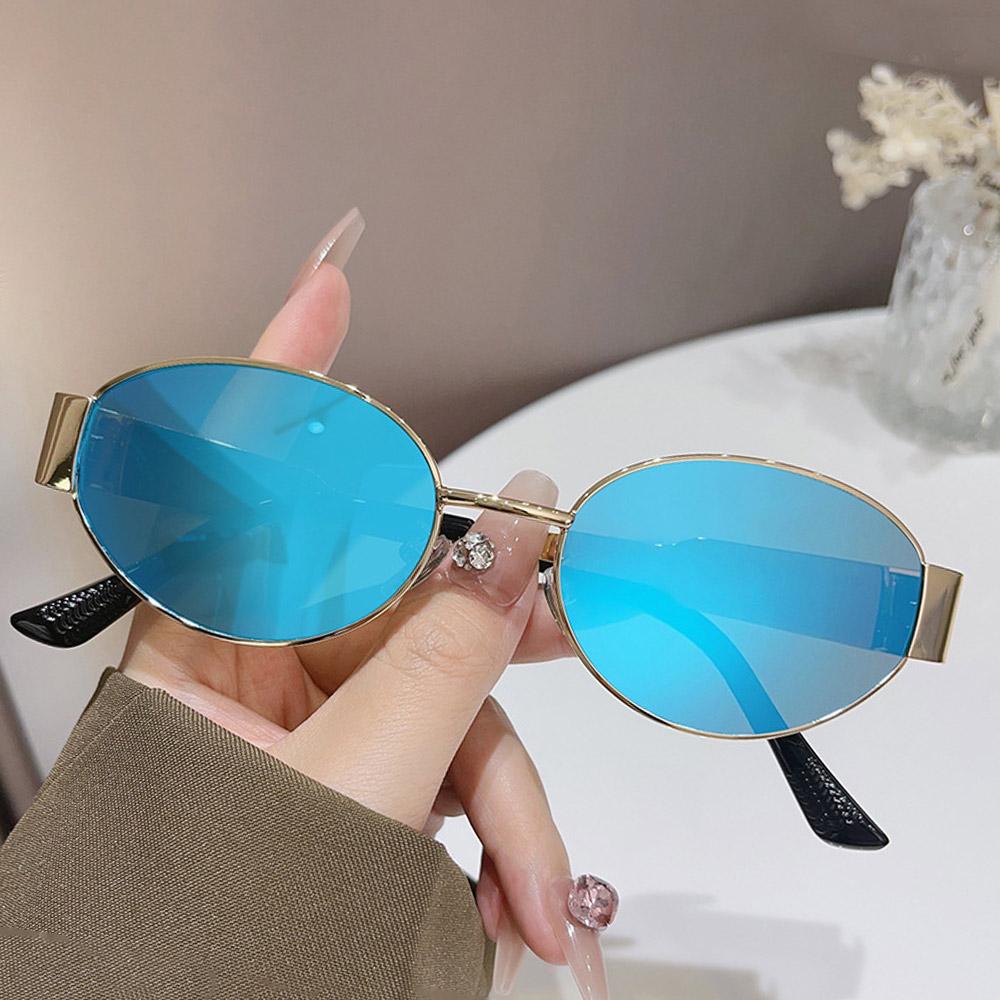 New Fashion Metal Frame Sunglasses For Women Men Vintage Oval Sunglasses Punk Sun Glasse Uv400 Protection Eyewear Classic Shades