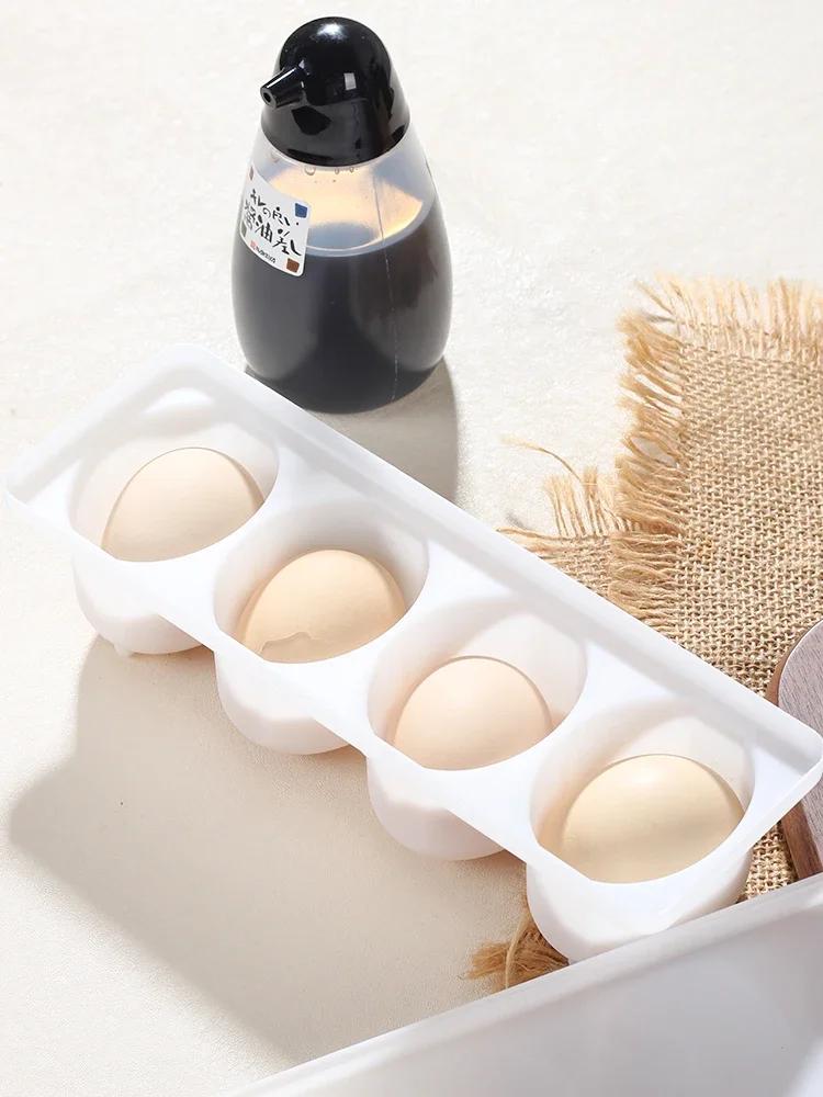 Hot Four-lattice Pickling Tea Eggs with Crisper Box with Lid Household Creative Refrigeration Plastic Pickling Egg Box Kitchen