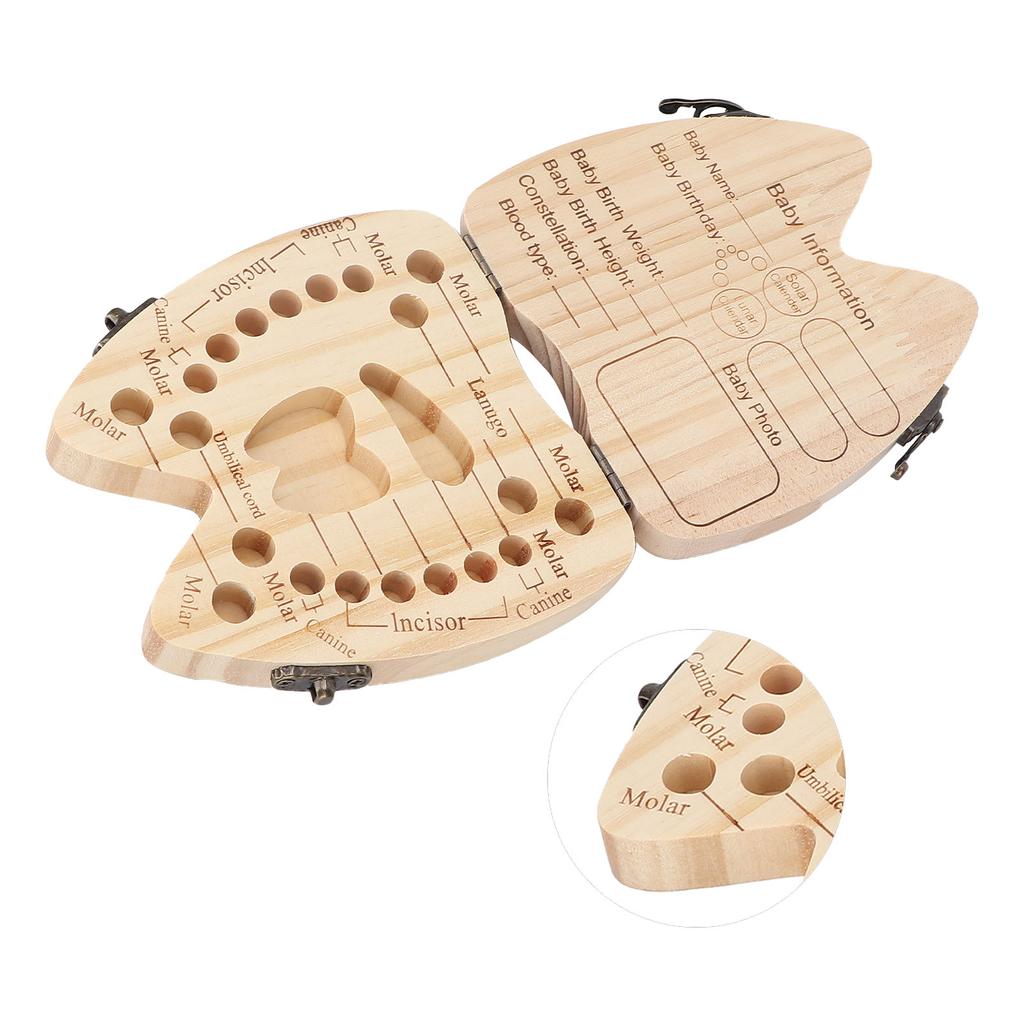 Zähne Aufbewahrung Holzkiste Babyzahn Andenken Sammelbox Säuglinge Kinder Aufbewahrungsboxen