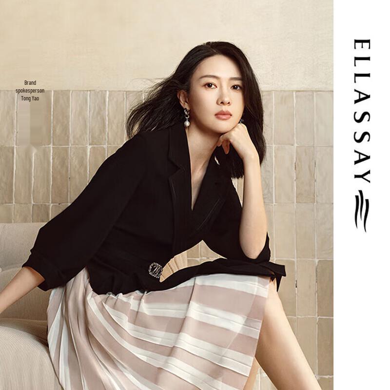 

ELLASSAY Women s Two-Tone Tri-Acetate V-Neck Dress S