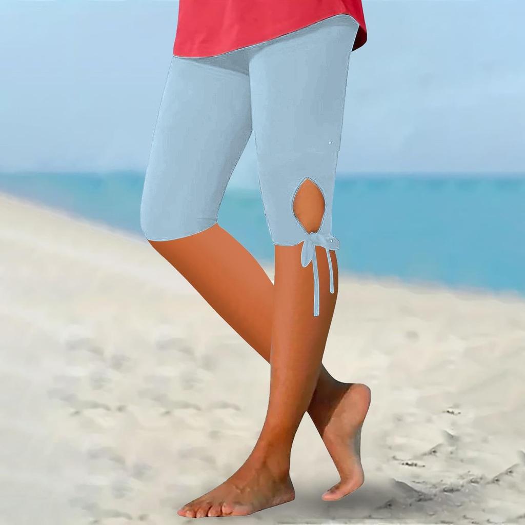 Women's Casual Leggings, Breathable Capris, Color Yoga Pants