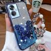3D Butterfly Phone Holder Bead bracelet Glitter Case for Xiaomi Redmi 15C 15 14C 13C 13X Note 15 14 13 Pro Plus 14S Stand Cover