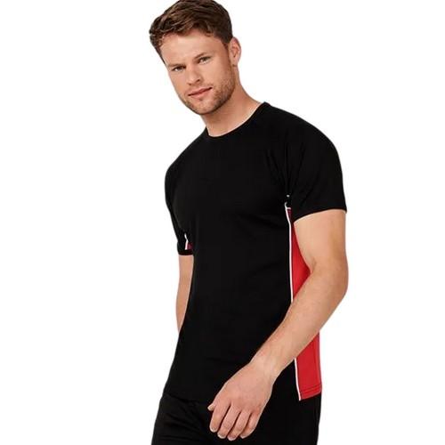 

Finden & Hales Unisex Adult Performance Panel T-Shirt M чорний/червоний