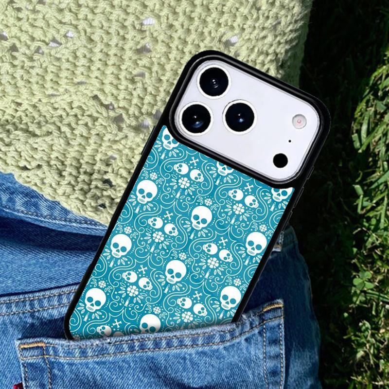 Vintage-Skulls Phone Case For iPhone 17 AIR 16 Pro Max 15 14 Pro 11 12 13 Shockproof Silicone Cover
