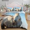 Horses 3D Printed Duvet Cover Set Twin Full Queen King Bedding Comforter Bedspread Soft Lightweight Quilt Duvet Cover Set