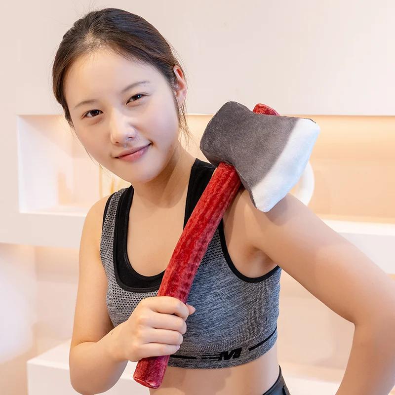 Super Cool Axe&Claw Hammer Plush Toys Cotton Stuffed Lifelike Tools Toys Funny Children Game Props Creative Home Decor